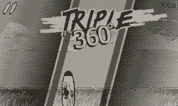 Screenshot from Whitewater Wipeout showing the "Triple 360" graphic