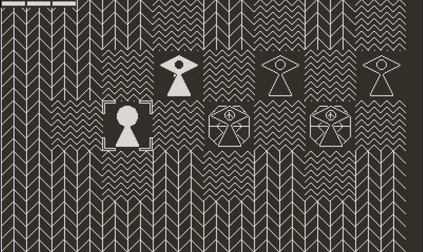 A pawn faces a series of more powerful pieces